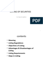 Listing of Securities