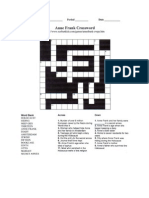 Anne Frank Crossword