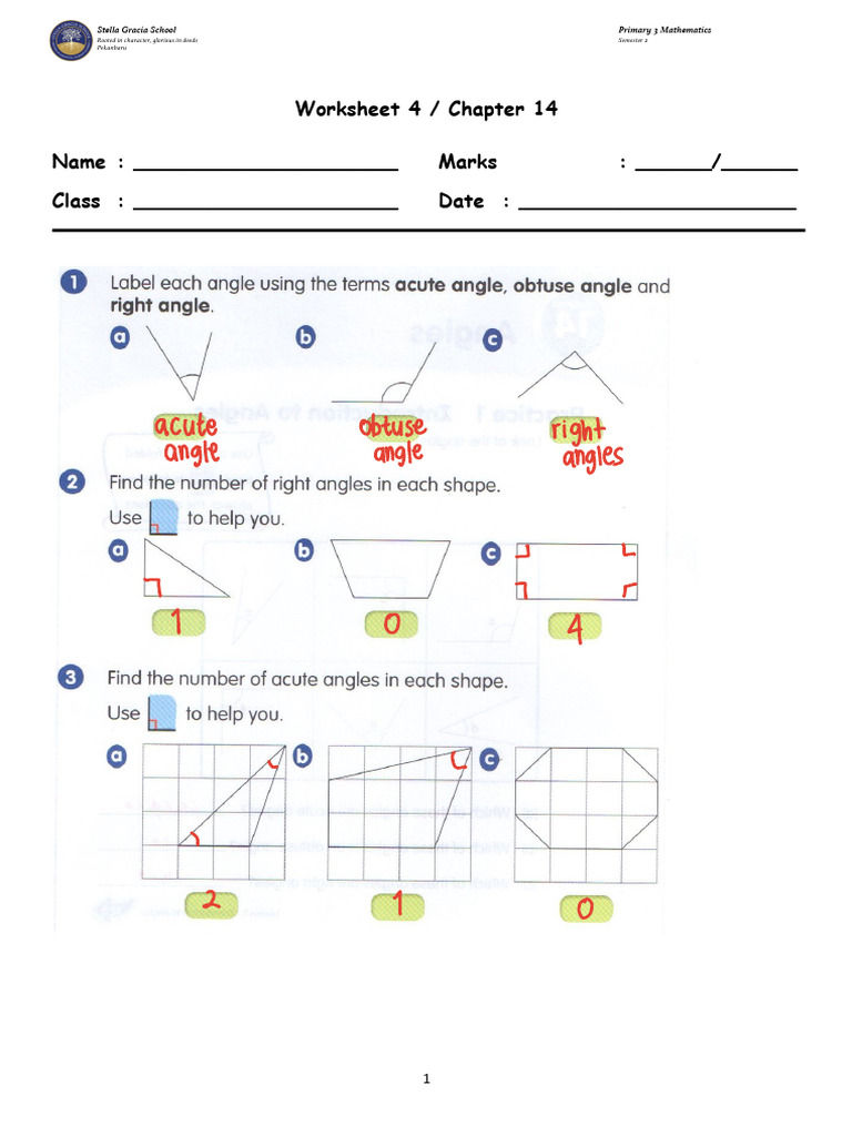 WS 4 - Chapter 14 - Primary 3 - Mathematics | PDF