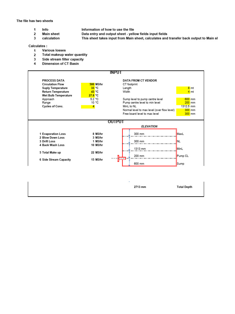 Cooling Tower Water Loss Calculation PDF Continuum Mechanics