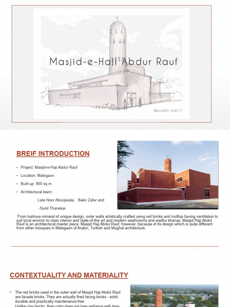 Masjid-e-Haji Abdur Rauf Overview | PDF | Mosque | Roof