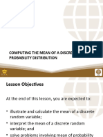 PSUnit I Lesson 3 Computing The Mean of A Discrete Probability Distribution