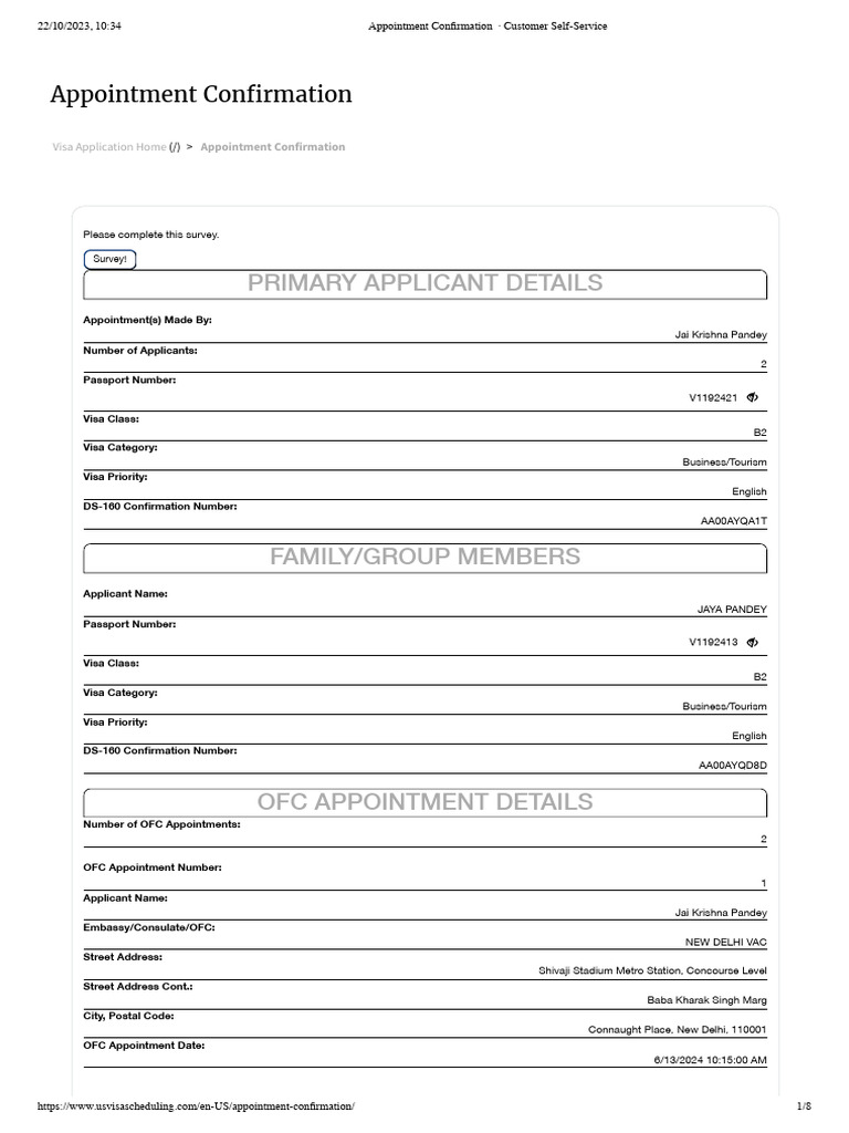 OFC and Consular Appointment Details | PDF | Travel Visa | Passport