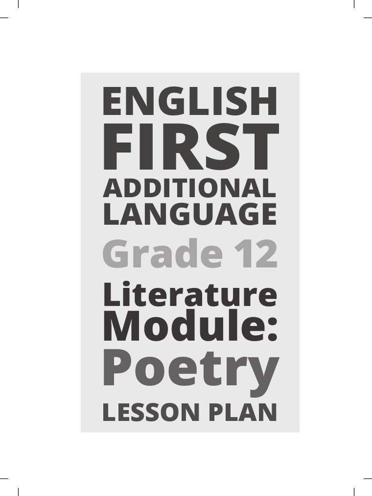 Grade 12 Poetry Lesson Plans Guide | PDF | Poetry | Learning