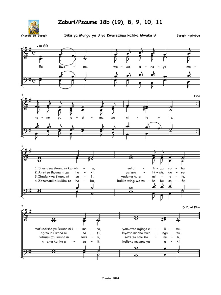 Zaburi Kwarezima 18 B Pdf