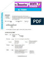 Fichas Del Verbo para Quinto de Primaria