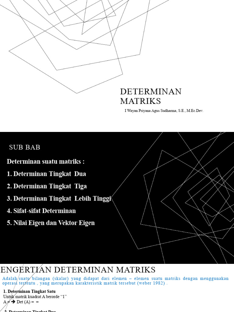 Determinan Matriks | PDF | Metode & Bahan Ajar