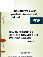 Philosophy - UNIT 9 (Human Person As Oriented Towards Their Impending Death)