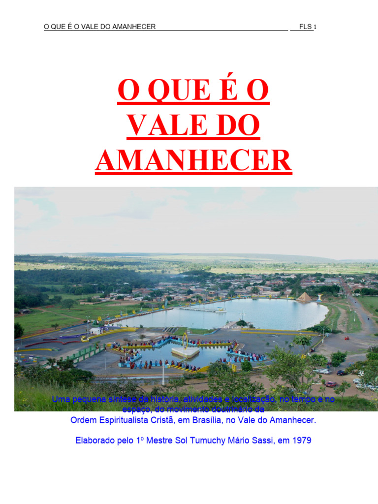 O Que é O Vale Do Amanhecer 1 Pdf Escravidão Humano