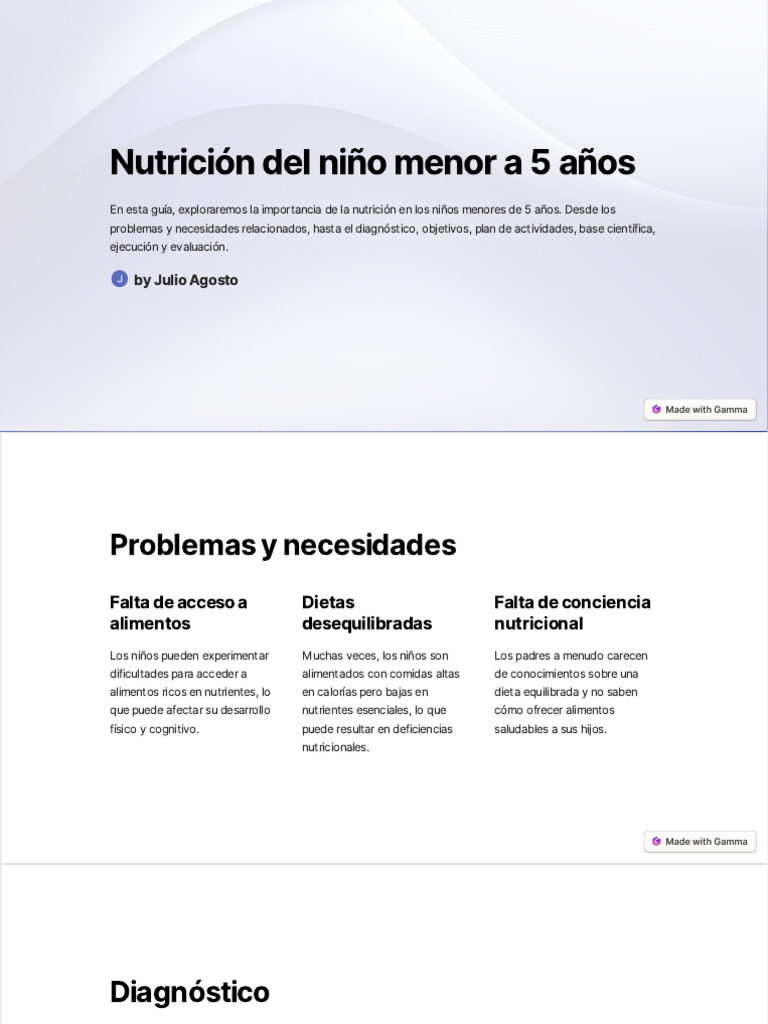 Nutricion Del Nino Menor A 5 Anos | PDF | Nutrición | Dieta y nutrición