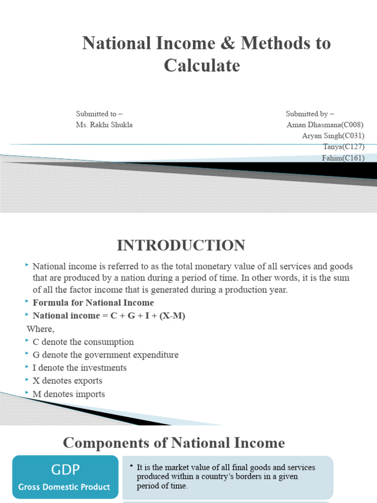 National income methods to calculate pdf measures of national