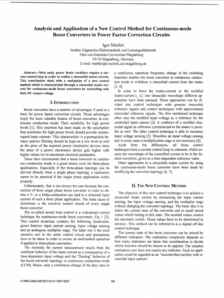 New Control Method for Boost Converters | PDF | Rectifier | Power ...