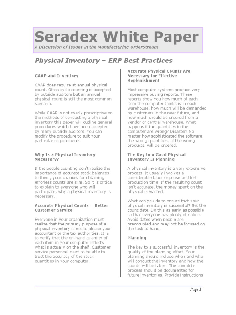 Best Practices for Physical Inventory | PDF | Inventory | Business