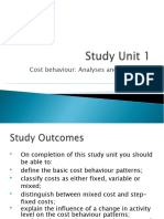 Study Unit 1 - Cost Behaviour