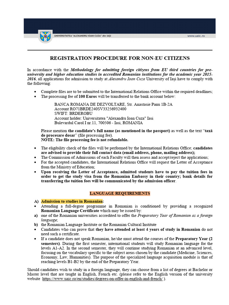 Registration For Non Eu Citizens 2024 2025 1 Pdf Photo Inspiration
