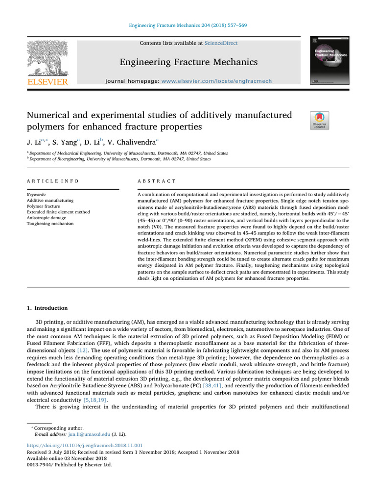 Enhanced Fracture Properties of AM Polymers | PDF | Fracture | Fracture ...