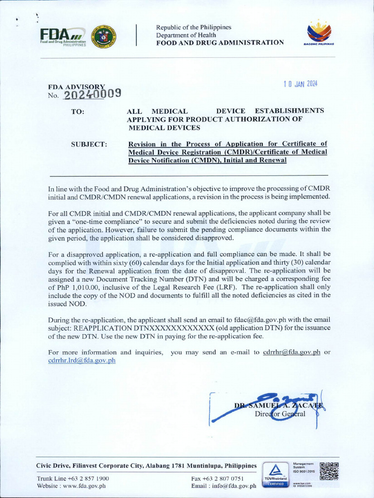 FDA Advisory No.2024 0009 | PDF