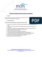 Method Statement For Installation of Contactor