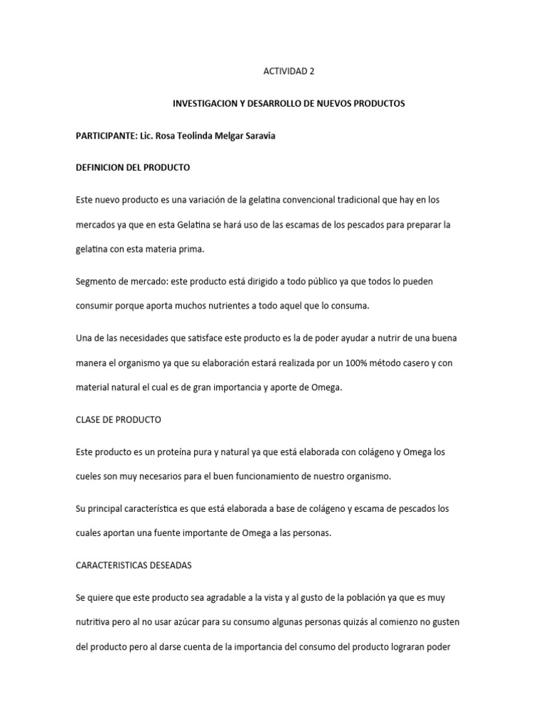 ACTIVIDAD 2. Lic. Rosa Modulo VI | PDF | Pescado como alimento | Leche