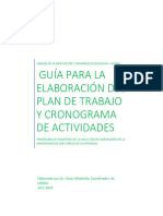 GUÍA PARA ELABORAR EL PLAN DE TRABAJO Y CRONOGRAMA DE ACTIVIDADES