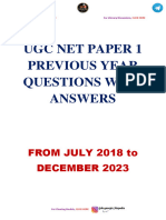 Ugc Net Paper 1 Questions & Answers From July 2018 To Dec 2023