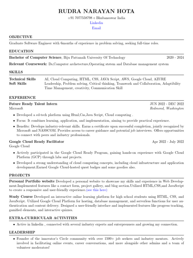 FAANGPath Simple Template PDF Cloud Computing Java Script
