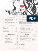 Beige Doodle Spa Salon Services Menu