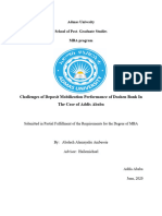 Challenges of Deposit Mobilization Performance of Dashen Bank in The Case of Addis Ababa