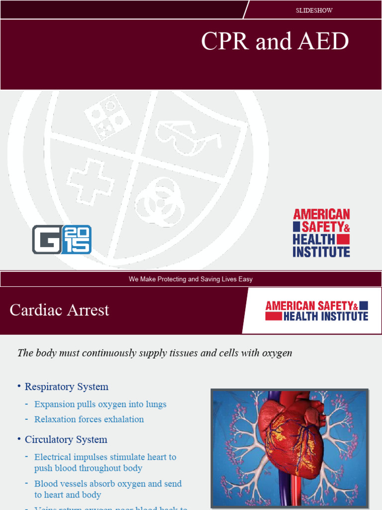 CPR AED PowerPoint | PDF | Cardiac Arrest | Cardiopulmonary Resuscitation