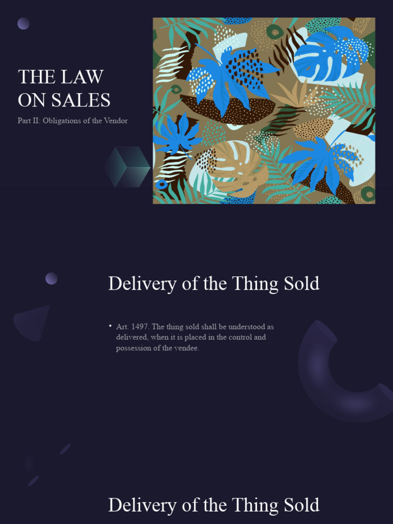 Types of Delivery in Sales Law | PDF | Sales | Possession (Law)