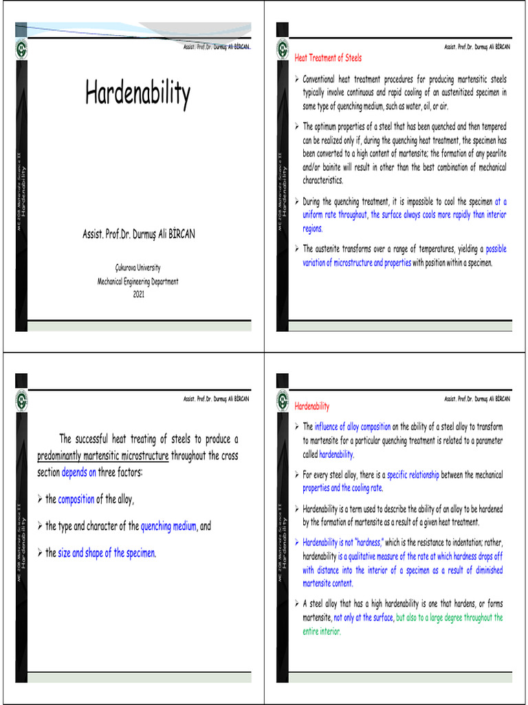 Understanding Hardenability in Steels | PDF | Heat Treating | Steel