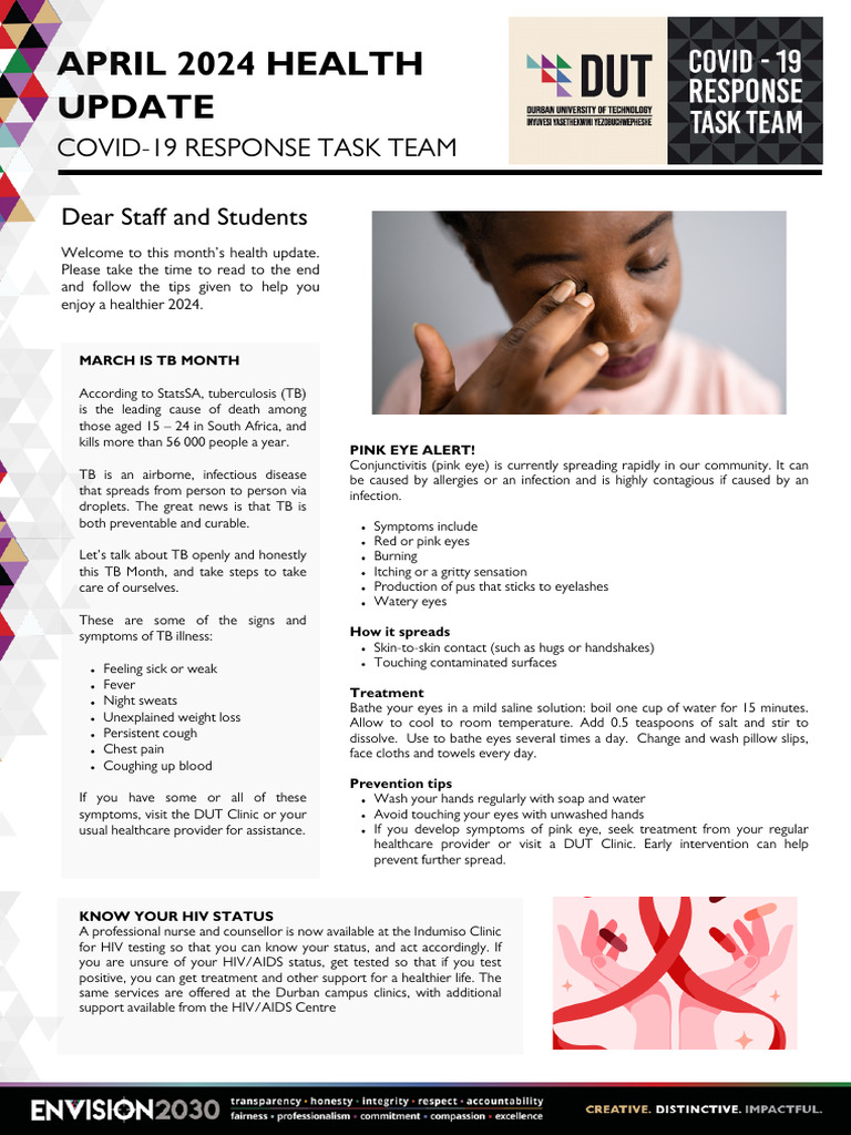 April Health Update | PDF | Infection | Tuberculosis