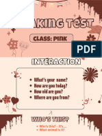 Speaking Test - Pink