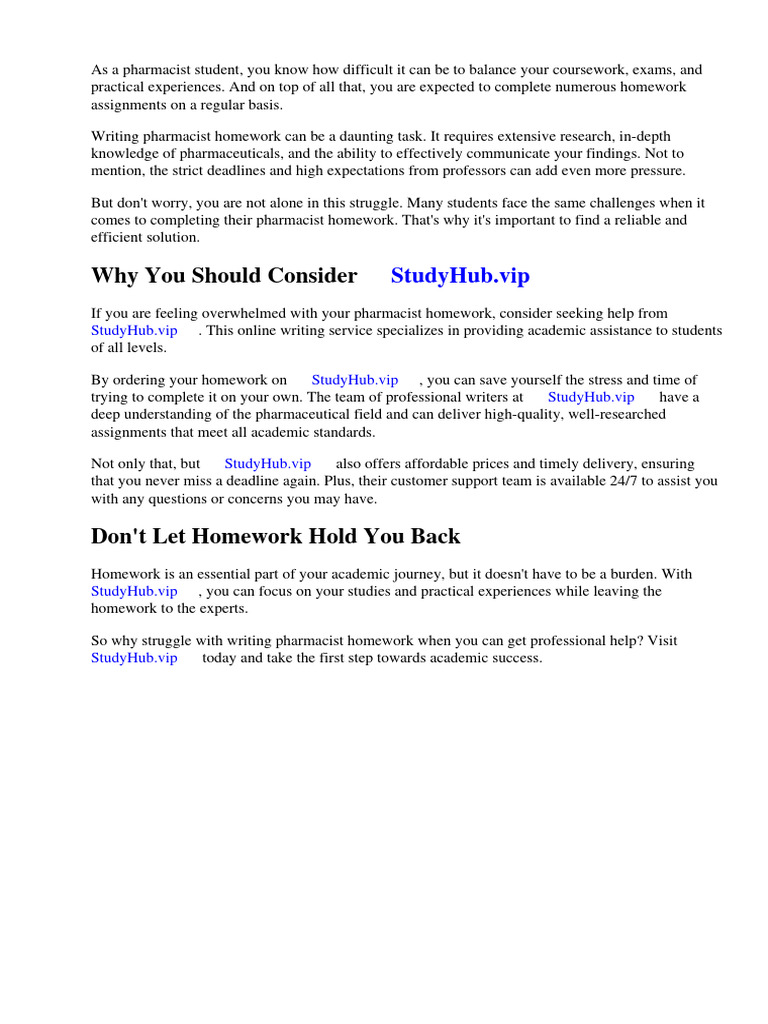 Pharmacist Homework | PDF | Pharmacy | Pharmacist