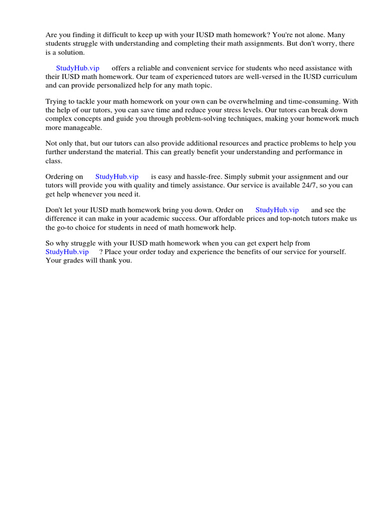 Iusd math homework pdf mathematics educational assessment