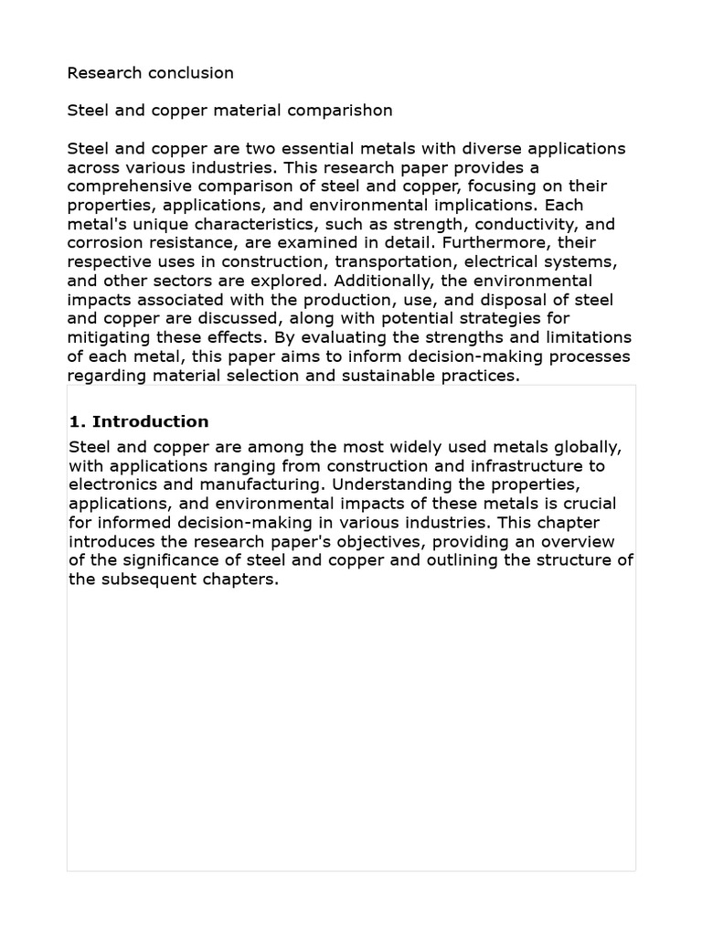 Steel versus copper material analysis pdf steel copper