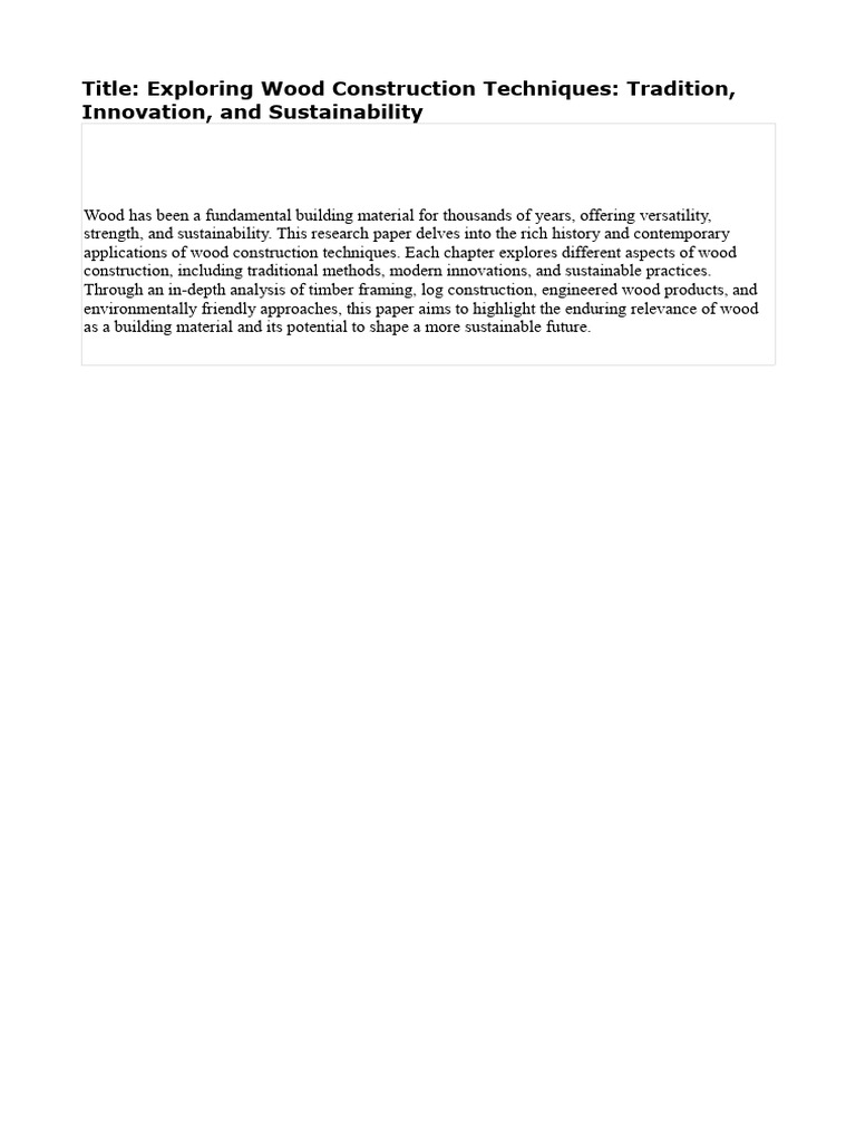 Visual Reference: Wood Construction Techniques Explored Pdf Lumber