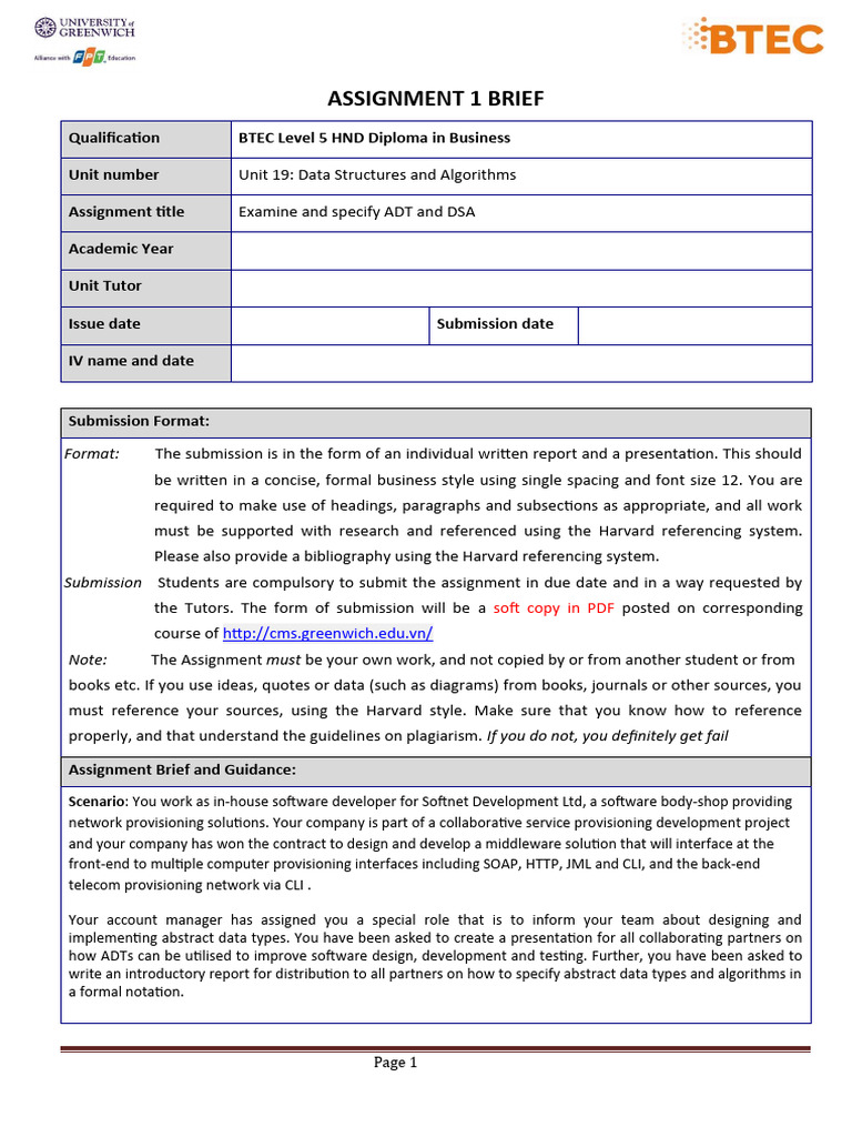 Unit 19 - Assignment Brief 1 | PDF | Software Engineering | Computer ...