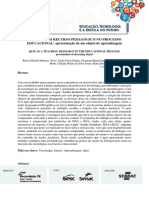 O QUIZ COMO RECURSO PEDAGÓGICO NO PROCESSO EDUCACIONAL Apresentação de Um Objeto de Aprendizagem