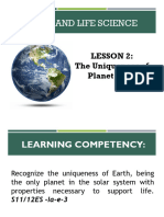 Lesson 2 Uniqueness of Planet Earth