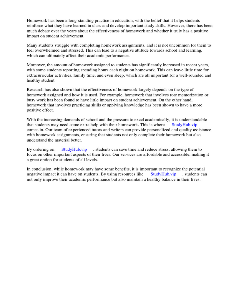 Does Homework Impact Student Achievement | Download Free PDF | Homework