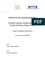 Villar - Proyecto de Homologación de La Transformación Sustancial de Un Suzuki Santana Samurai JHT