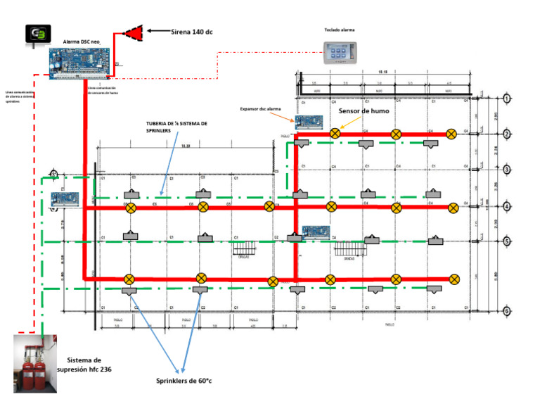 Diagrama de Sistema de Alarmas Contra Incendios | PDF
