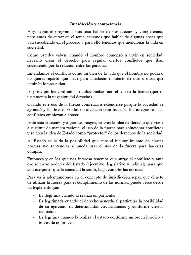 Jurisdicción y Competencia en Derecho | PDF | Judicaturas | Caso de ley