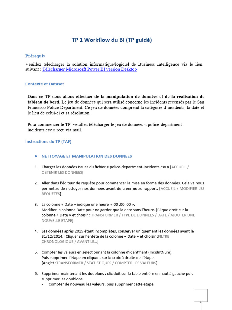 TP Power BI : Analyse des Incidents 2014 | PDF | Gestion informatique ...