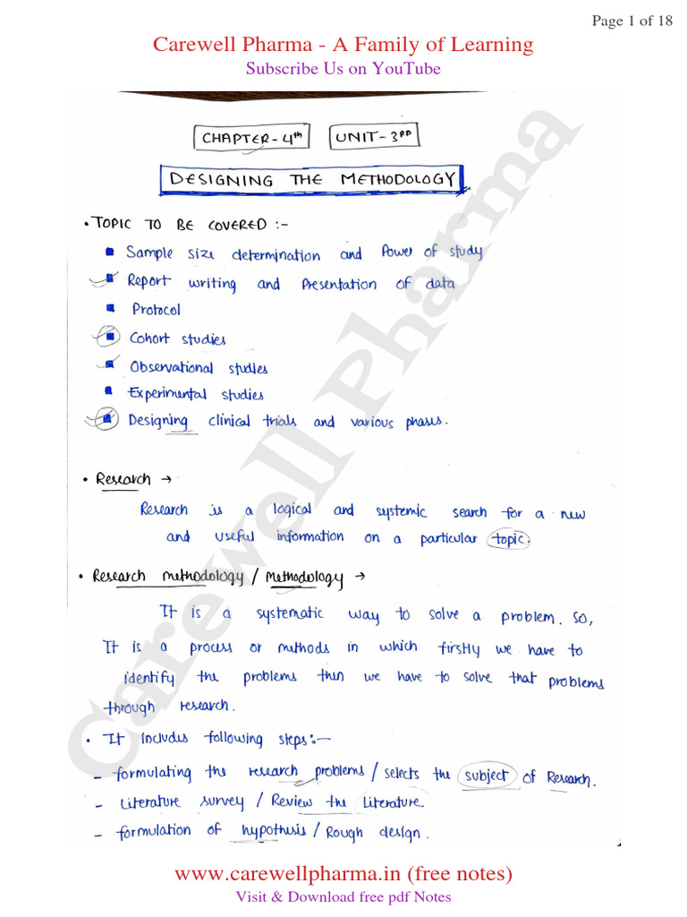 Chapter 4, Unit 3, Biostatistics and Research Methodology, B Pharmacy ...