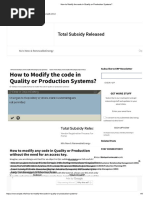 How To Modify The Code in Quality or Production Systems