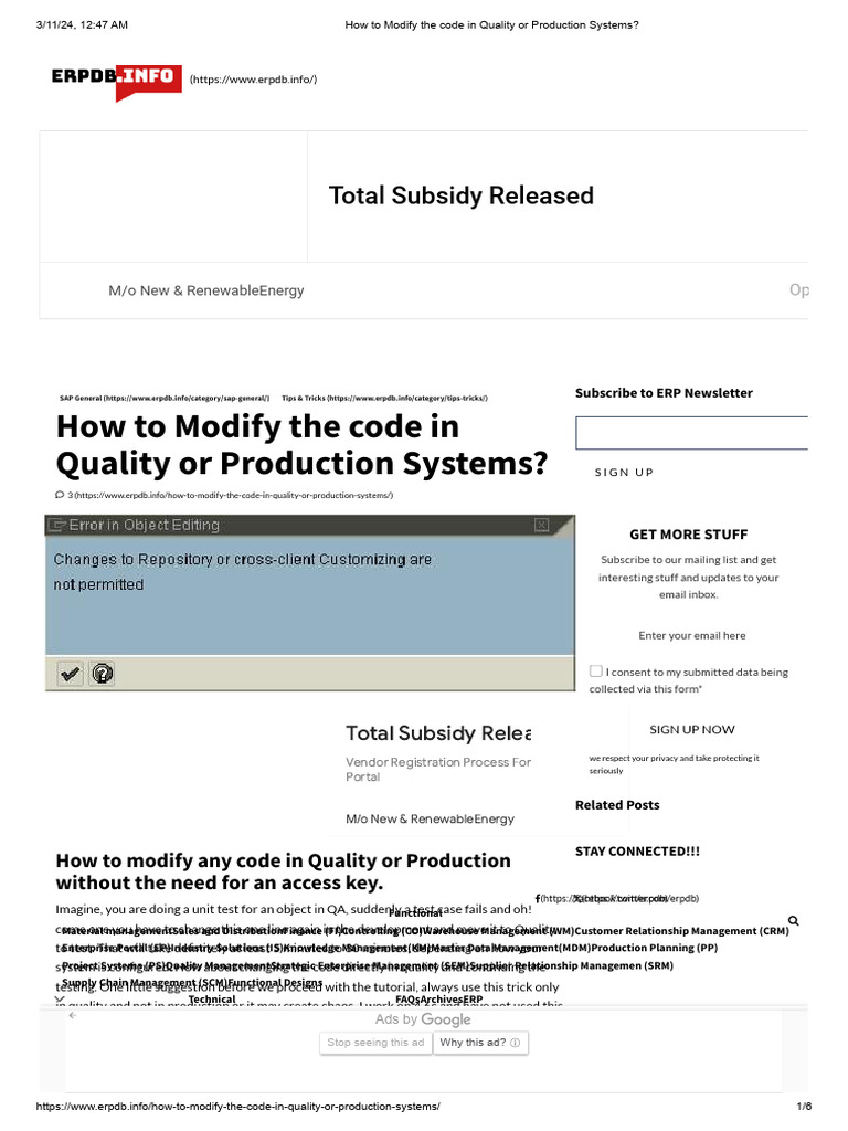 How To Modify The Code in Quality or Production Systems | PDF ...