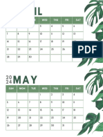 April & May Calendar