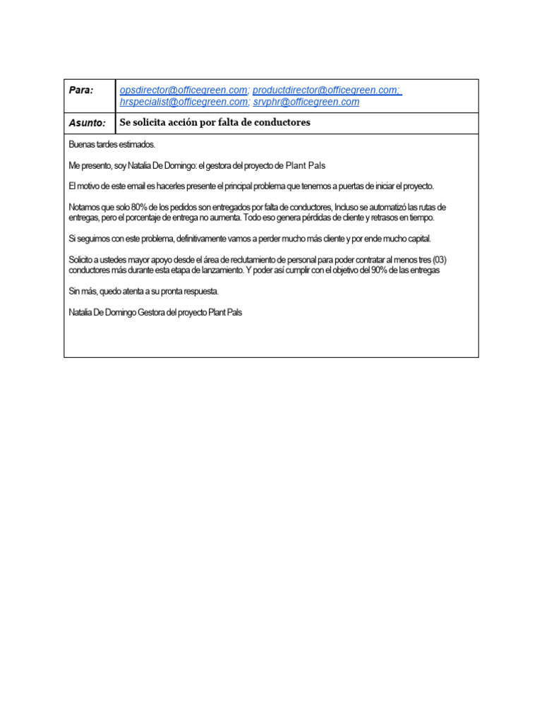 Email - Elevacion Gestion de Proyecto | PDF